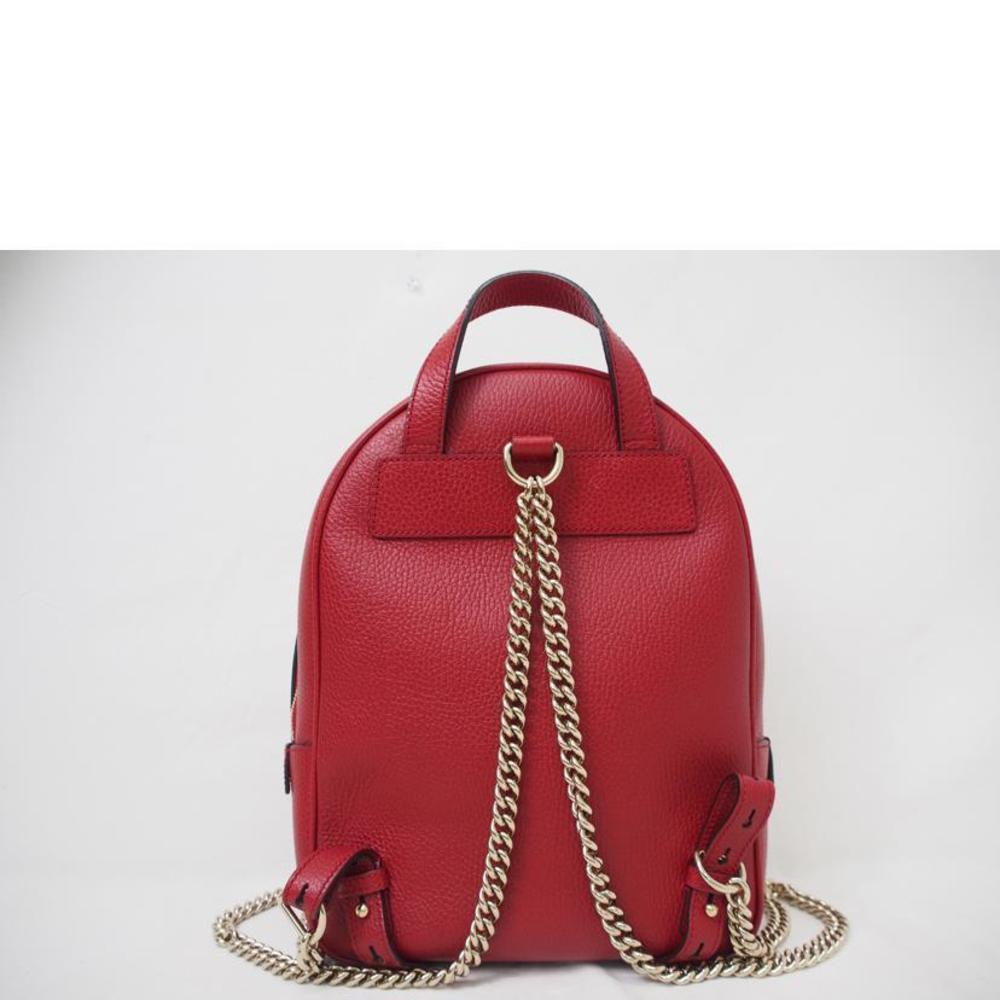 Gucci Leather Backpack Soho Interlocking Red - image 1